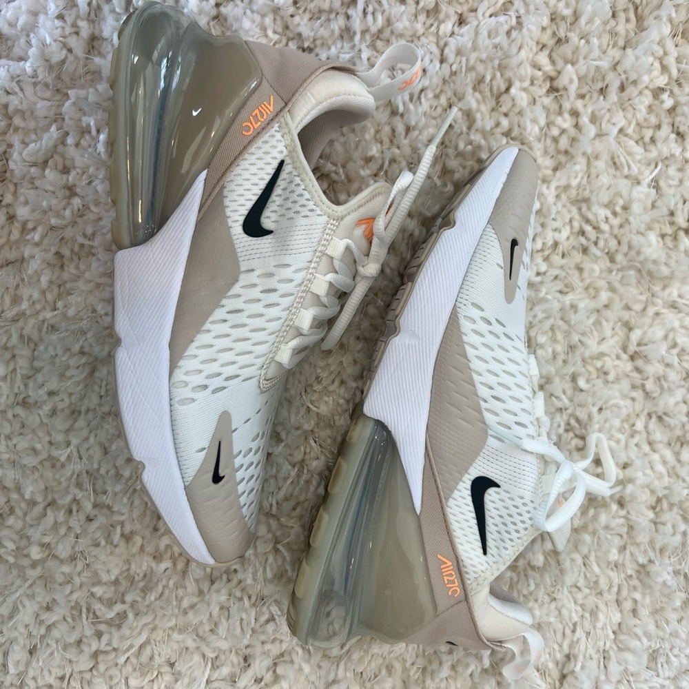 Women’s Nike Air Max 270 — tan/black/white/orange